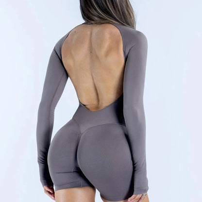 Short Jumpsuit Backless Set Gym Sportswear